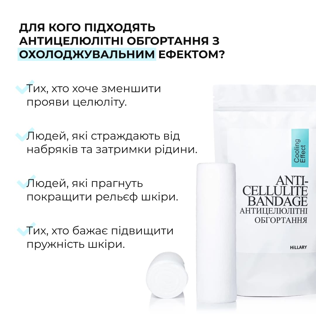 Набір антицелюлітних охолоджувальних обгортань Hillary Cooling Anti-Cellulite Wrap Set thumbnail