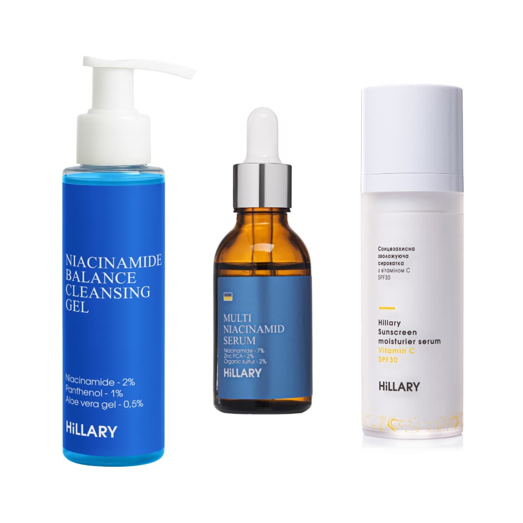 Комплекс для очищення, себорегуляції та захисту шкіри SPF 30 Hillary Cleansing, Oil Control & Skin Protection Complex