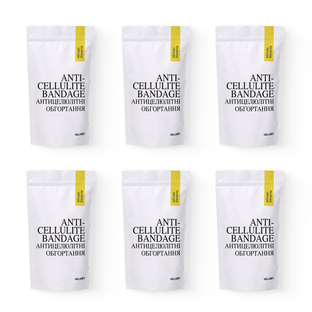 Курс Антицелюлітних обгортань з олією ксименії Hillary Anti-cellulite Bandage African Ximenia (6 уп,)