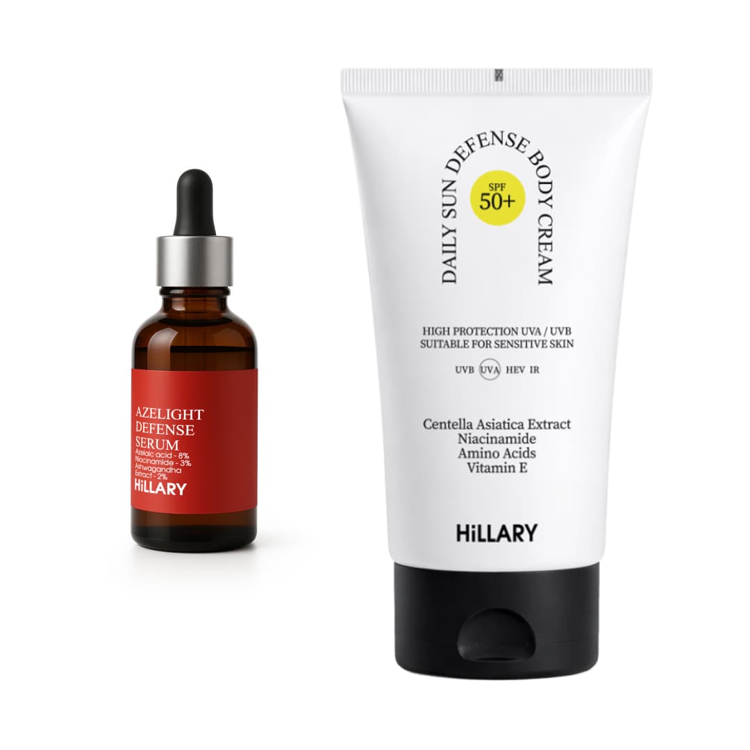 Комплекс для освітлення пігментації та захисту шкіри тіла SPF 50+ Hillary Pigmentation Brightening & Skin Protection Complex