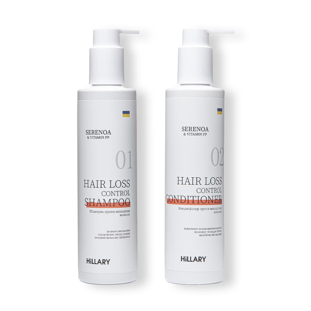 Шампунь + Кондиціонер проти випадіння волосся Hillary Serenoa & РР Hair Loss Control Shampoo