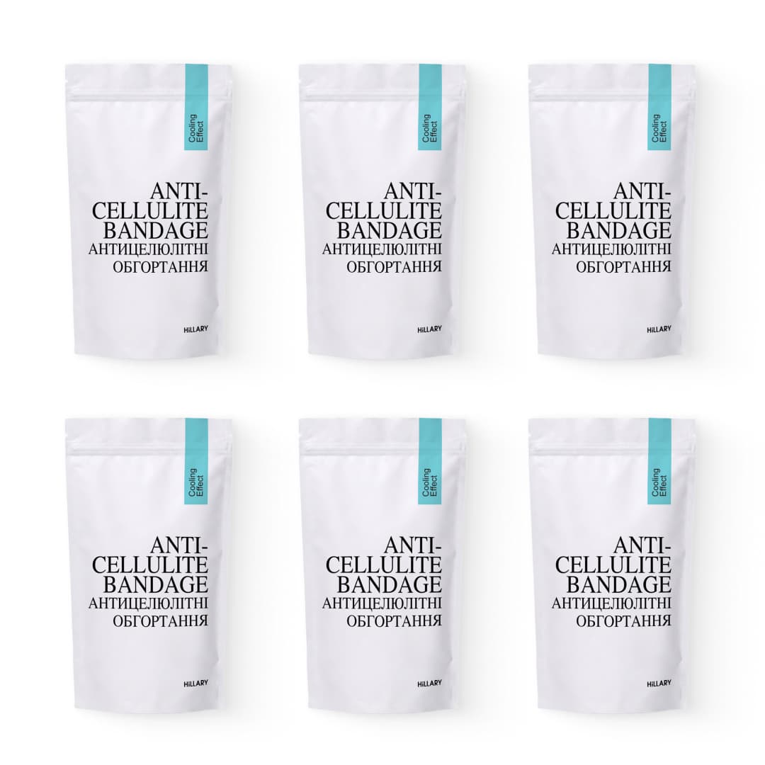 Курс охолоджуючих антицелюлітних обгортань для тіла Hillary Anti-Cellulite Pro cooling effect (6 уп,) (Курс охолоджуючих антицелюлітних обгортань для тіла Hillary Anti-Cellulite Pro cooling effect (6 уп.))