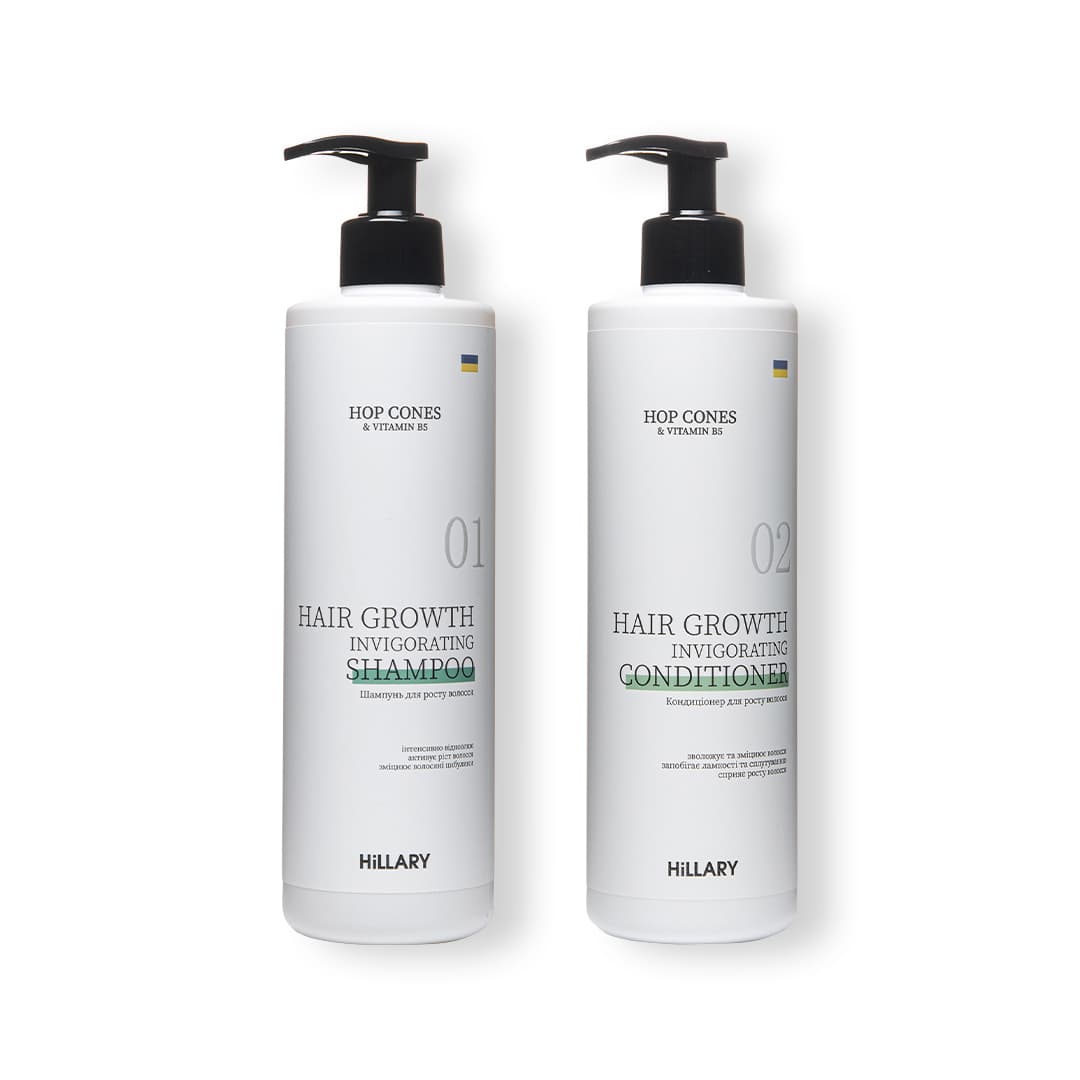 Шампунь + Кондиціонер Hillary Hop Cones & B5 Hair Growth Invigorating, 500 мл
