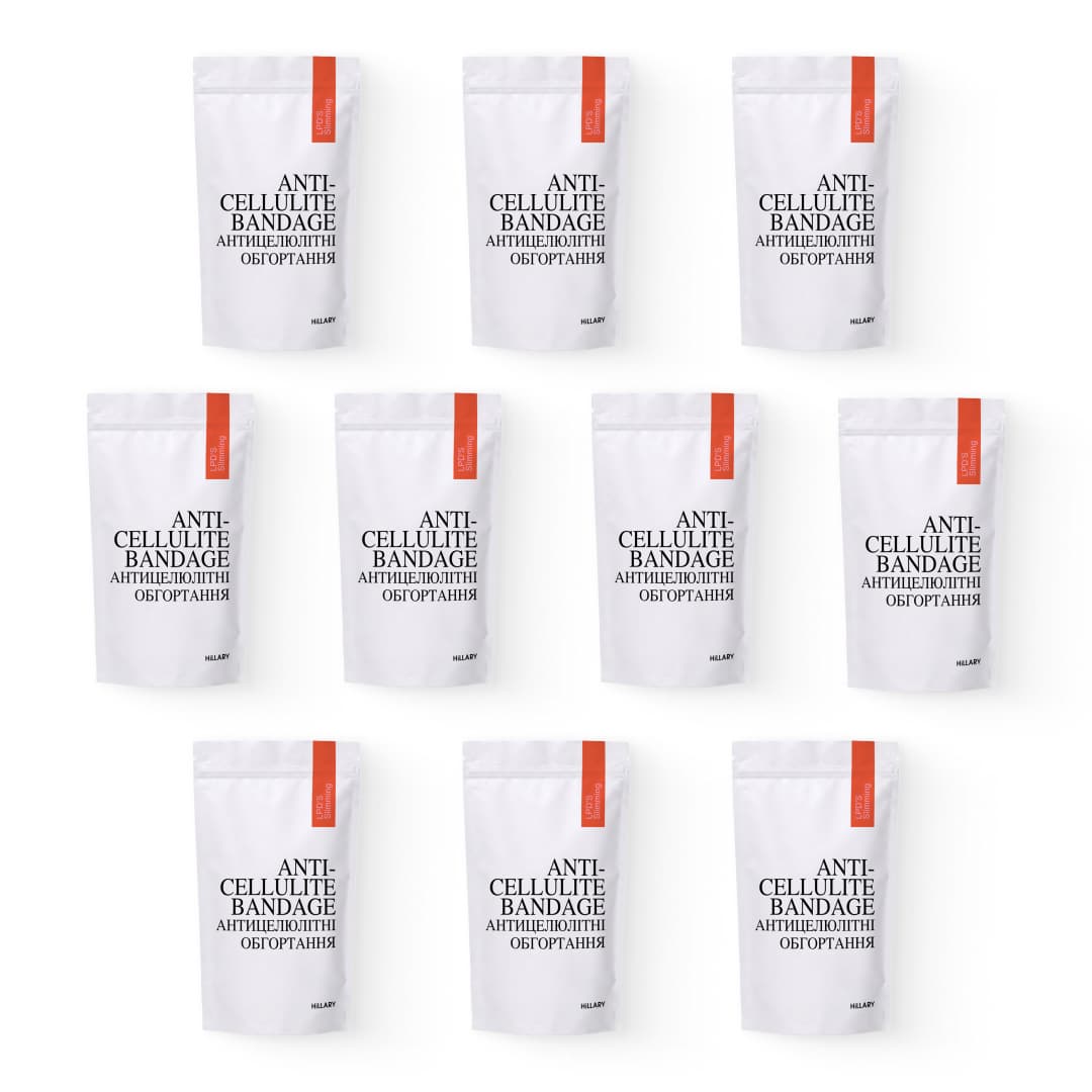Комплекс Антицелюлітних ліпосомальних обгортань Hillary Anti-cellulite Bandage LPD'S Slimming (10 уп.) (Комплекс Антицелюлітних ліпосомальних обгортань Hillary Anti-cellulite Bandage LPD'S Slimming (10 уп,))