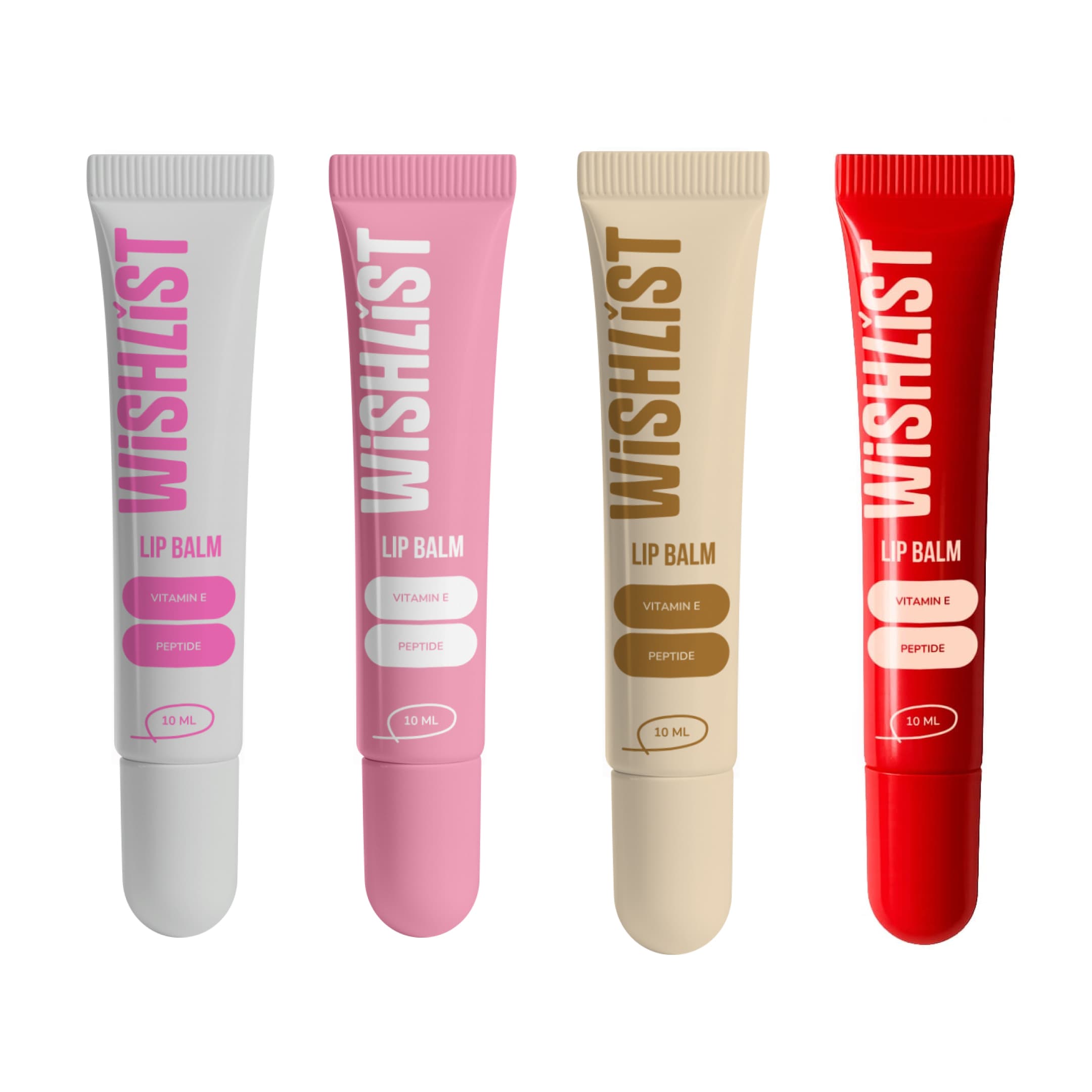 Набір 4 бальзамів-блисків для губ Blessed Honey & Crystal Sorbet & Sweet Candy & Velvet Coral WishList Lip Gloss Balms